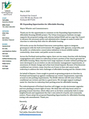 Expanding Opportunities for Affordable Housing comment